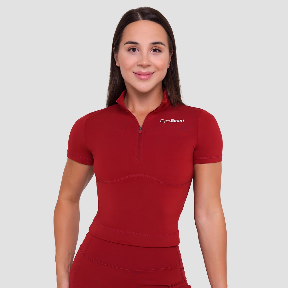 GymBeam Damska koszulka Ignite Cropped Dark Red L
