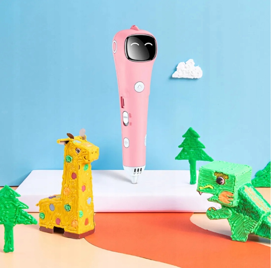 DŁUGOPIS 3D BEZPRZEWODOWY DLA DZIECI RÓŻOWY DRUKARKA +105m WKŁADY +SZABLONY Rodzaj długopis 3D