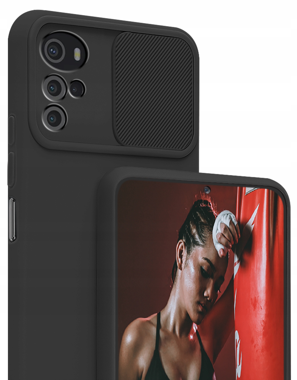 

Etui do Motorola G22 Silicone CamShield Szkło 9H