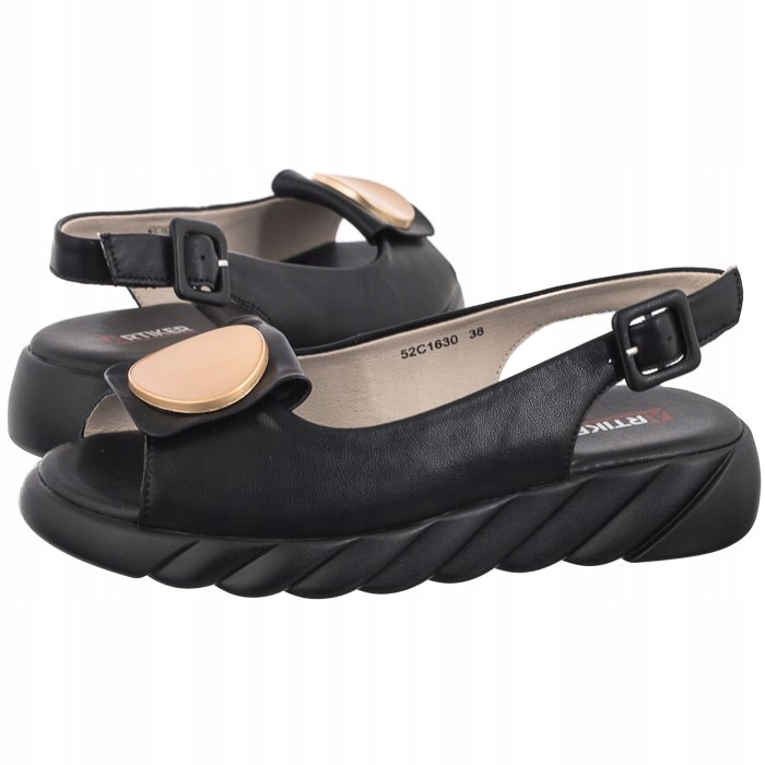 Dámské kožené sandály Artiker černé 52C1630