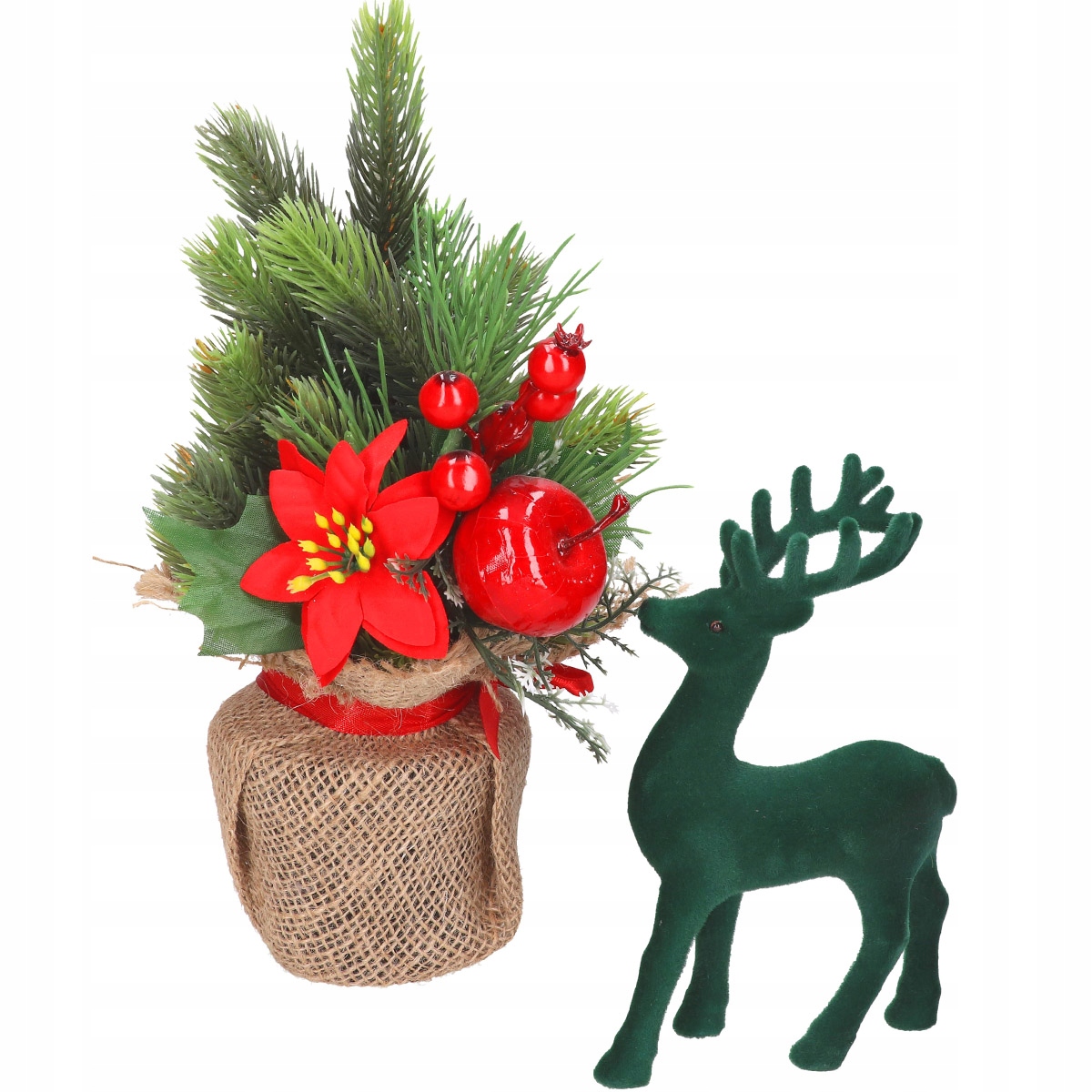 RENIFER WELUROWY FIGURKA NA STROIK ŚWIĘTA PREZENT Marka Dekorstar