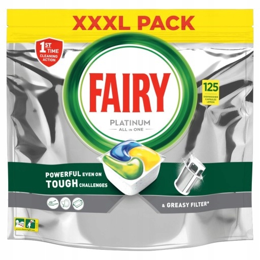 Levně Kapsle Do Myčky Fairy Platinum Lemon 125 Ks