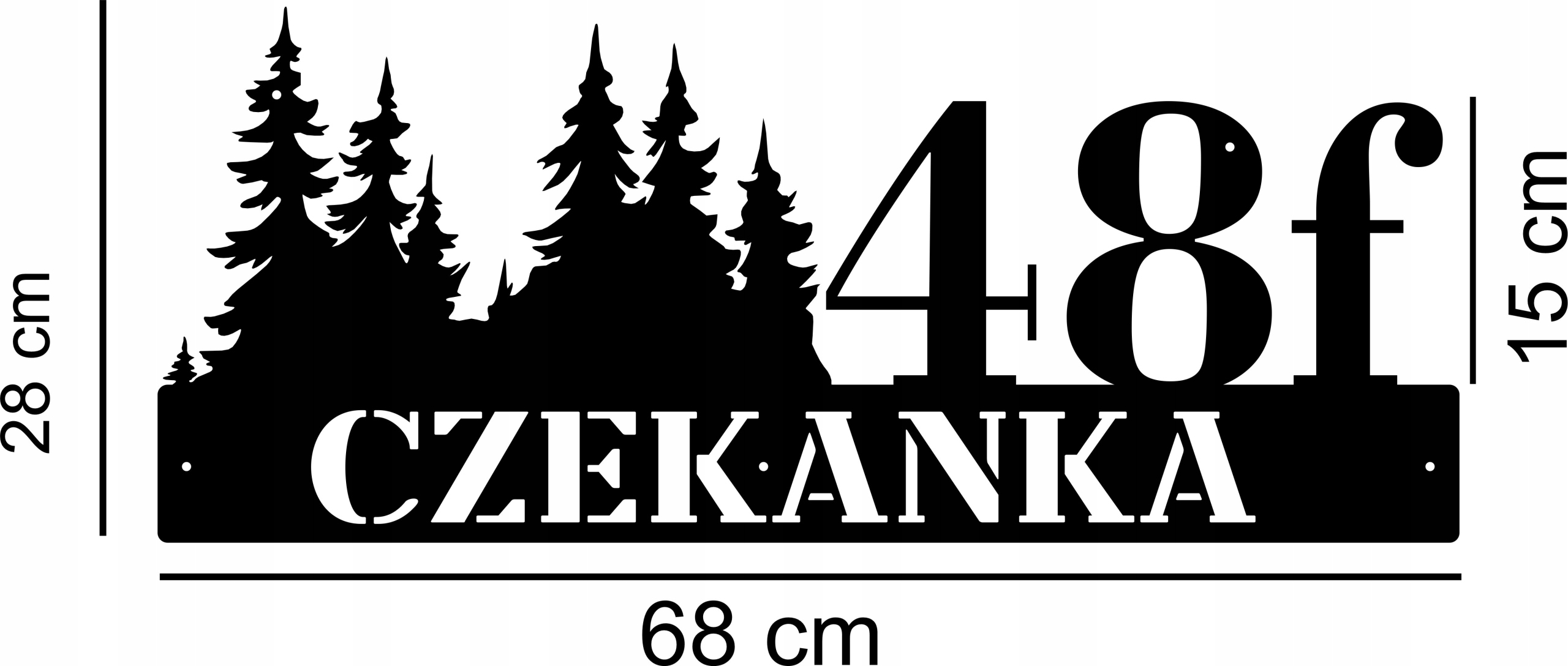 Číslo domu adresátka ulica adresa adresová tabuľka so stromami. Borovica 68 cm