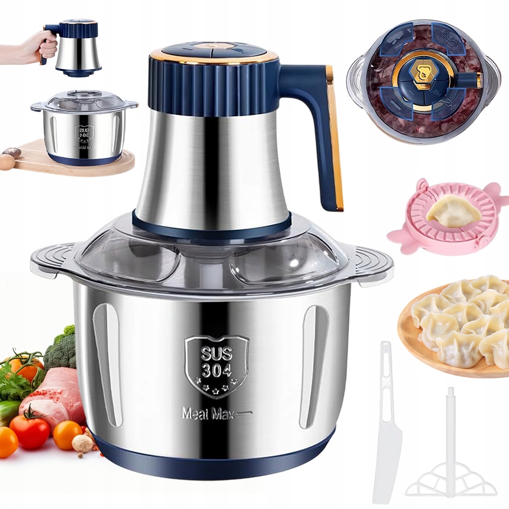 Elektrický Sekáček Potravin Sekáček 5 Rychlostí Snadné Čištění 5L