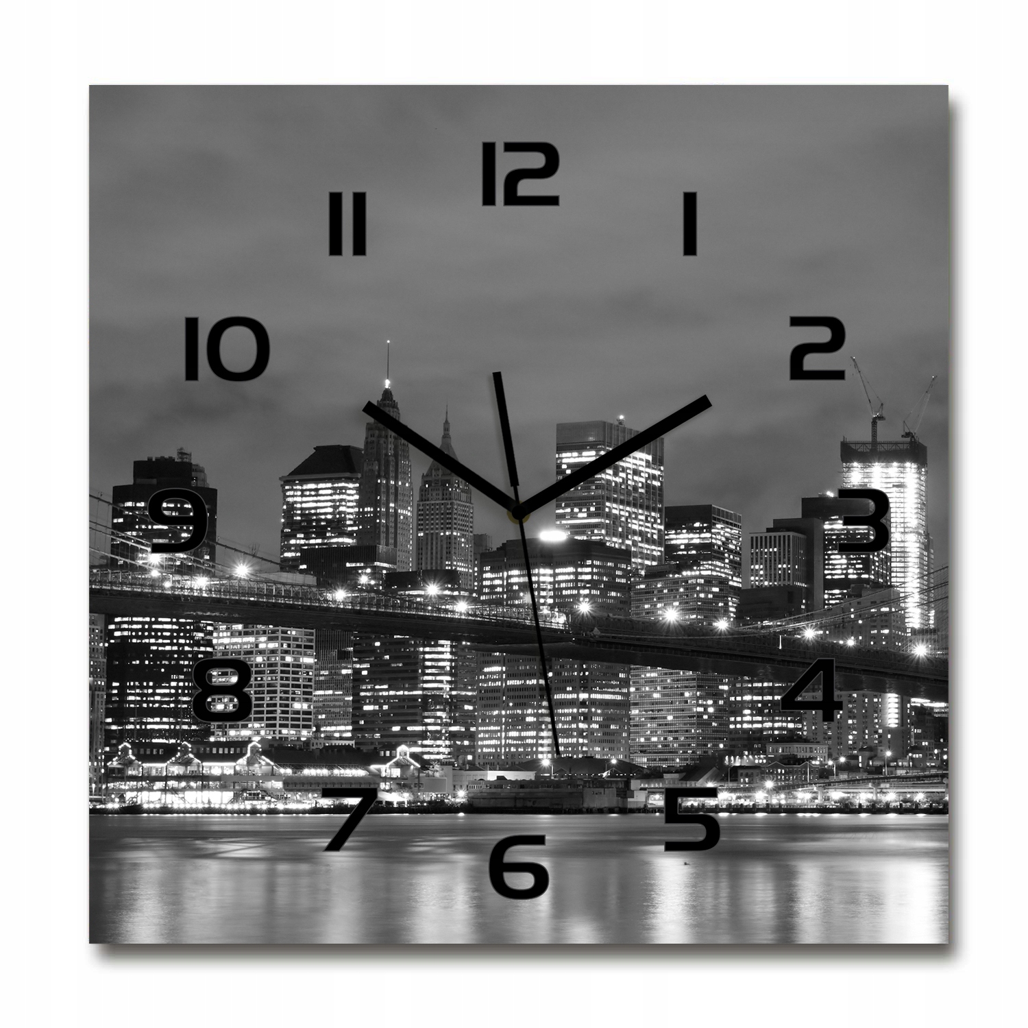 

Cichy szklany zegar Manhattan Nowy Jork 60x60 cm