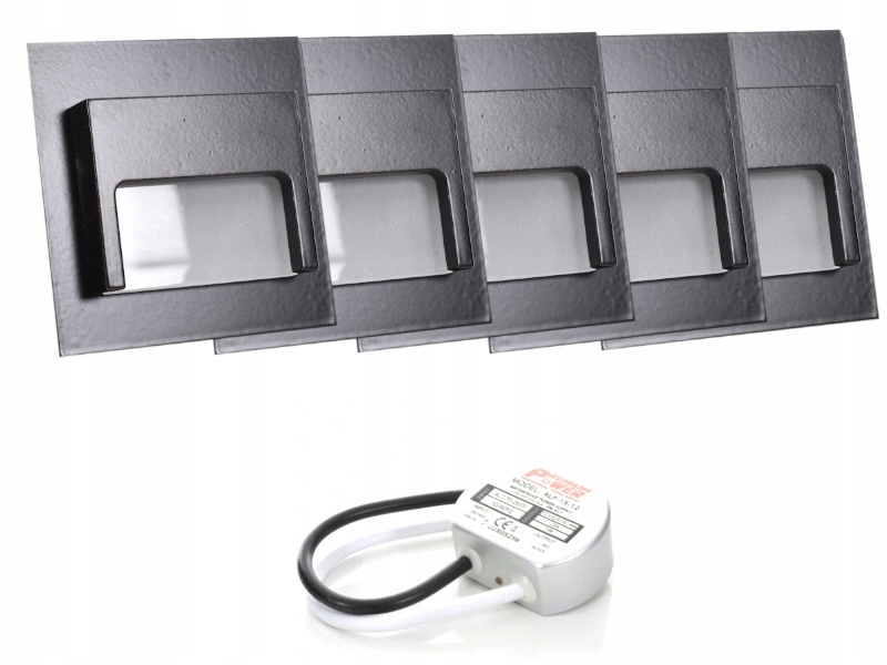 Sada Led bodových schodišťových světel 5x napájecí adaptér