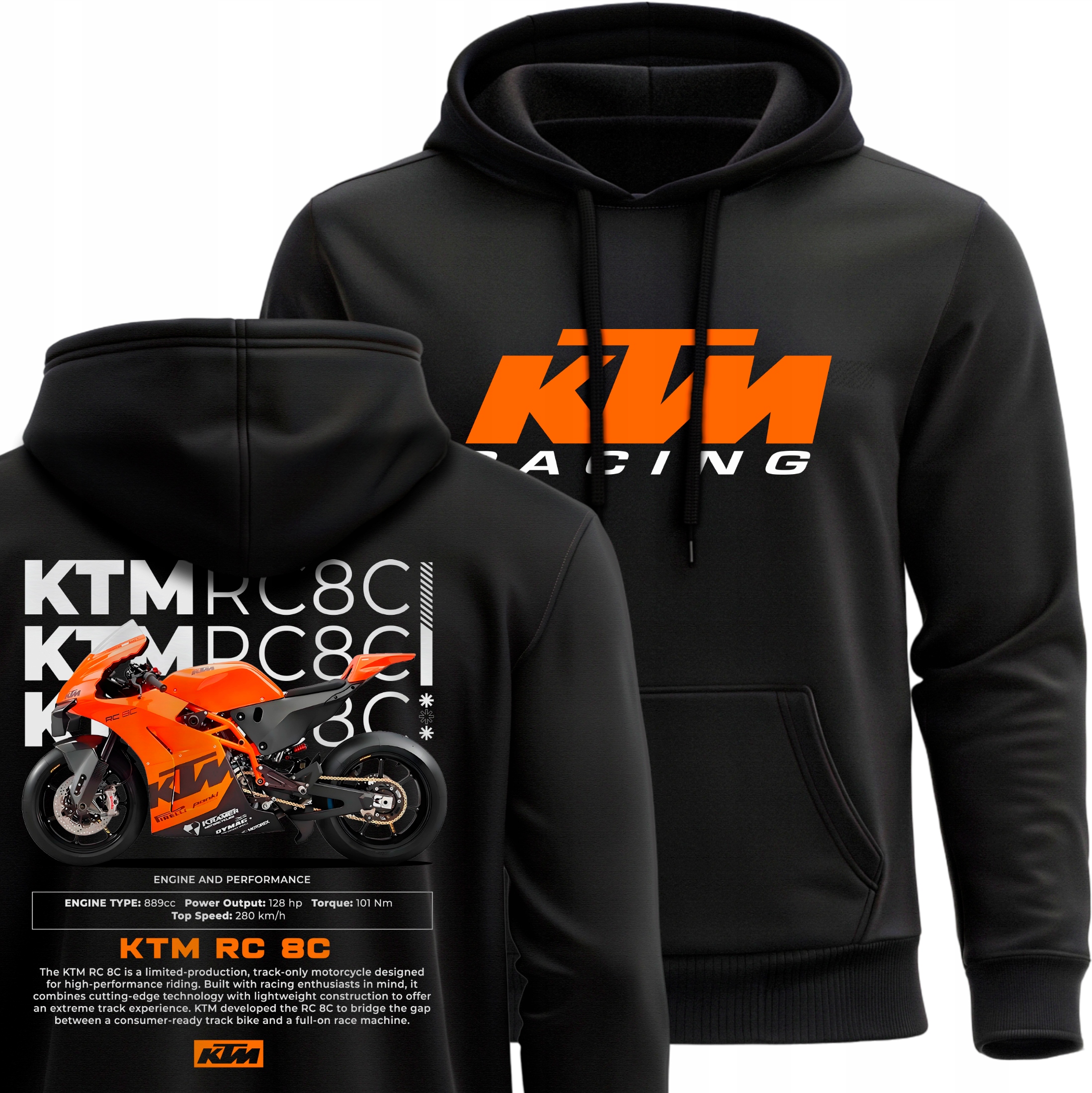 Bluza Ktm Racing Męska Z Kapturem Motocross Dla Mężczyzny Chłopaka