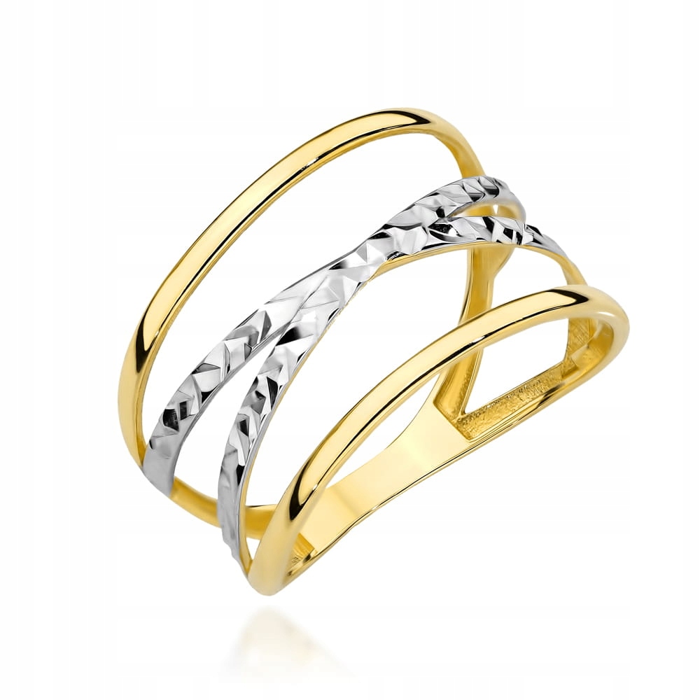 Prstýnek s Bílým Zlatem 585 X s diamantováním 12r dárek 1.85 g