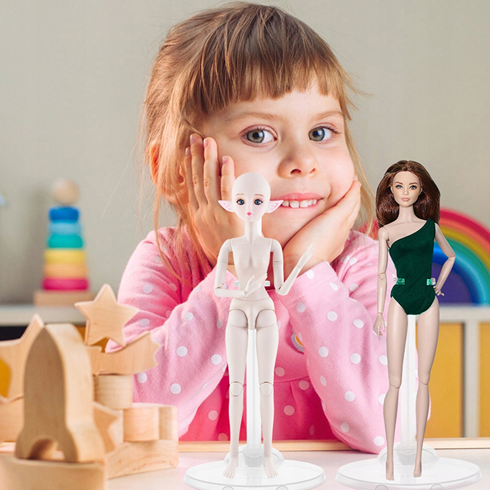 PRZEZROCZYSTY STOJAK LALKI STOI Materiał drewno