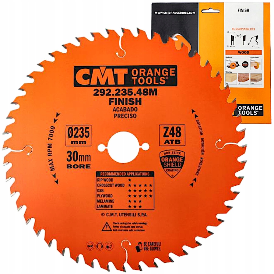 

Cmt Piła tarczowa do drewna laminatu 235x30mm 48z