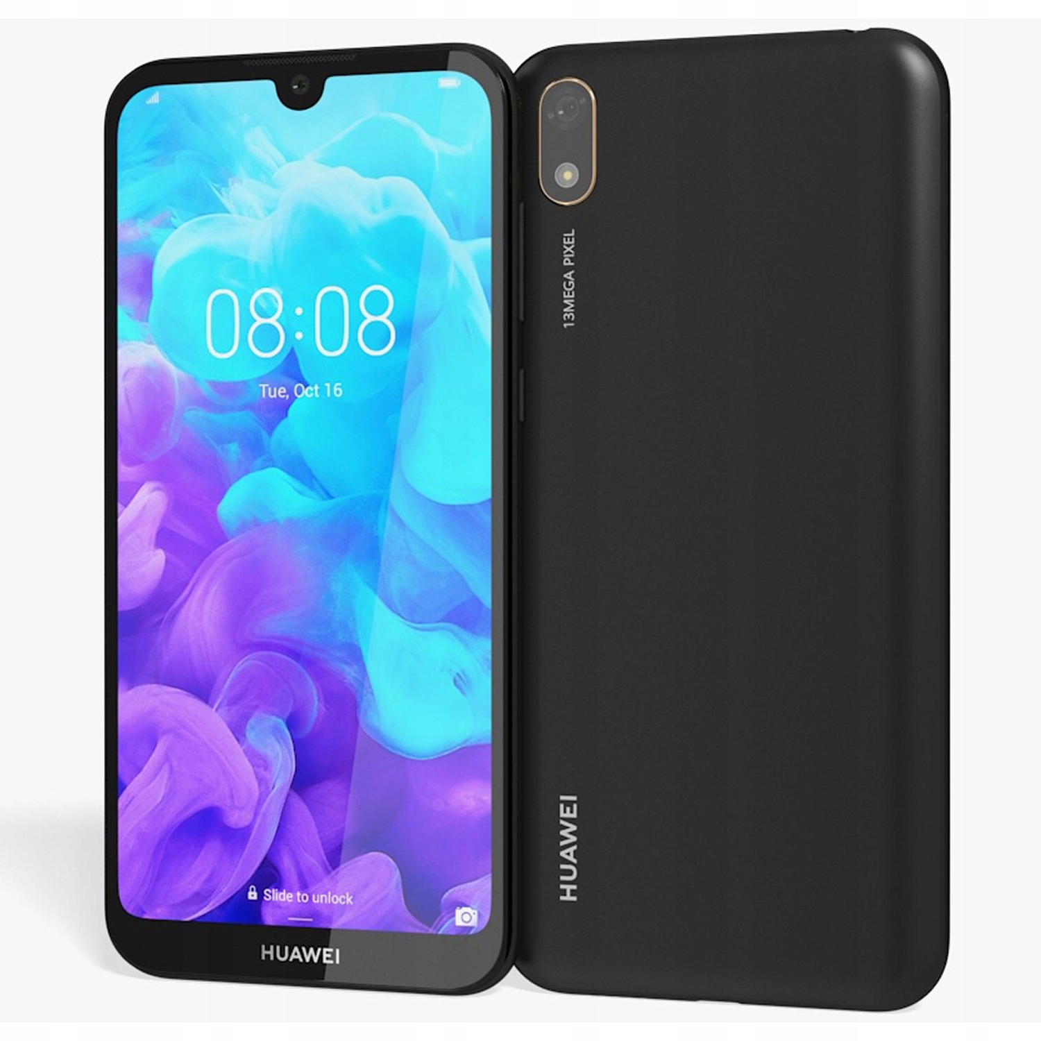 NOWY Elegancki Smartfon HUAWEI Y5 2019 CZARNY +ŁADOWARKA I FOLIA 3MK GRATIS