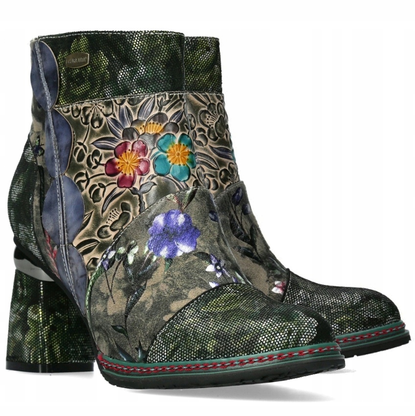 Dámské kotníkové boty Laura Vita Kinoao 20 Kaki AC331-10 zelené Kůže VEL.37