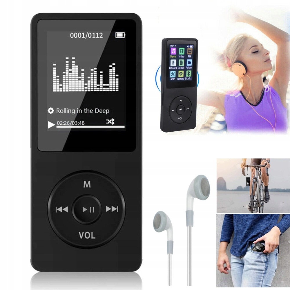MP3 Přehrávač MP4 Přenosný Hudební Walkman 16 Gb Bluetooth Redukce Šumu