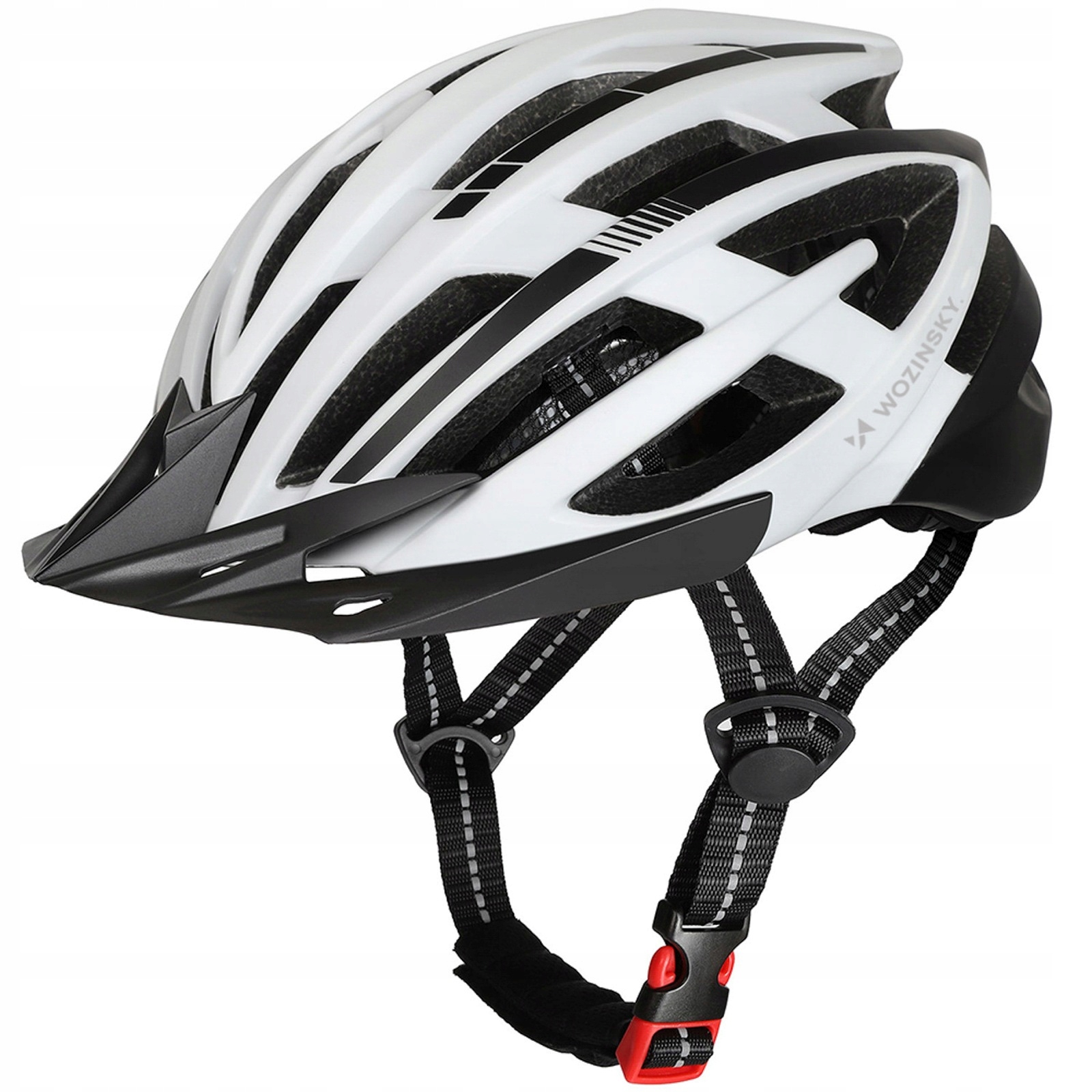 Mtb cyklistická přilba Wozinsky s odnímatelným kšiltem a Usb světlem o velikosti 54-57 cm