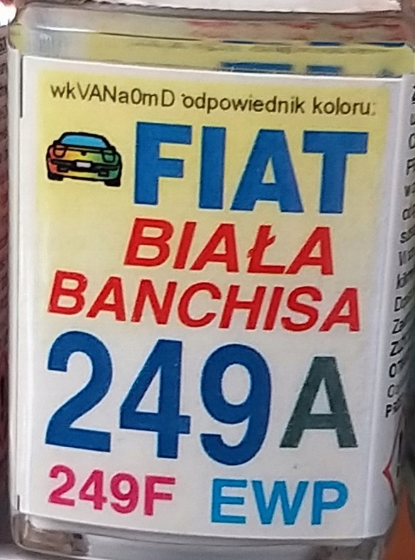 

Zaprawka Lakiernicza Fiat 249A biała banchisa Ewp