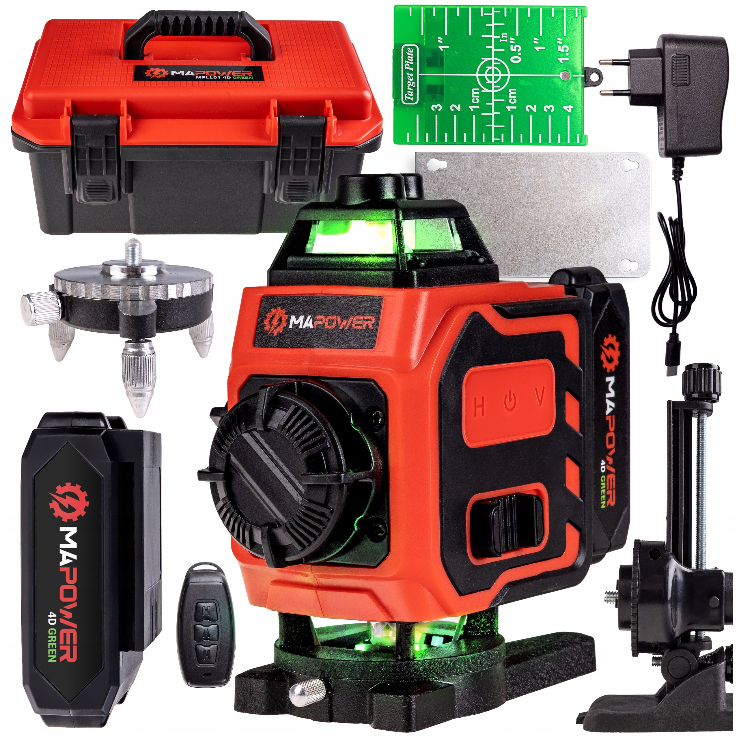 Křížový Laser 4D Laserová Vodováha Rovinná 360 4D Zelená Mapower