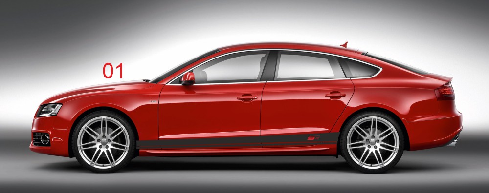 Samolepky s-line quattro pro automobil Audi A5 01