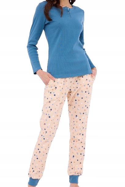 Dámské bavlna pyžamo Cornette modré, velikost XXL