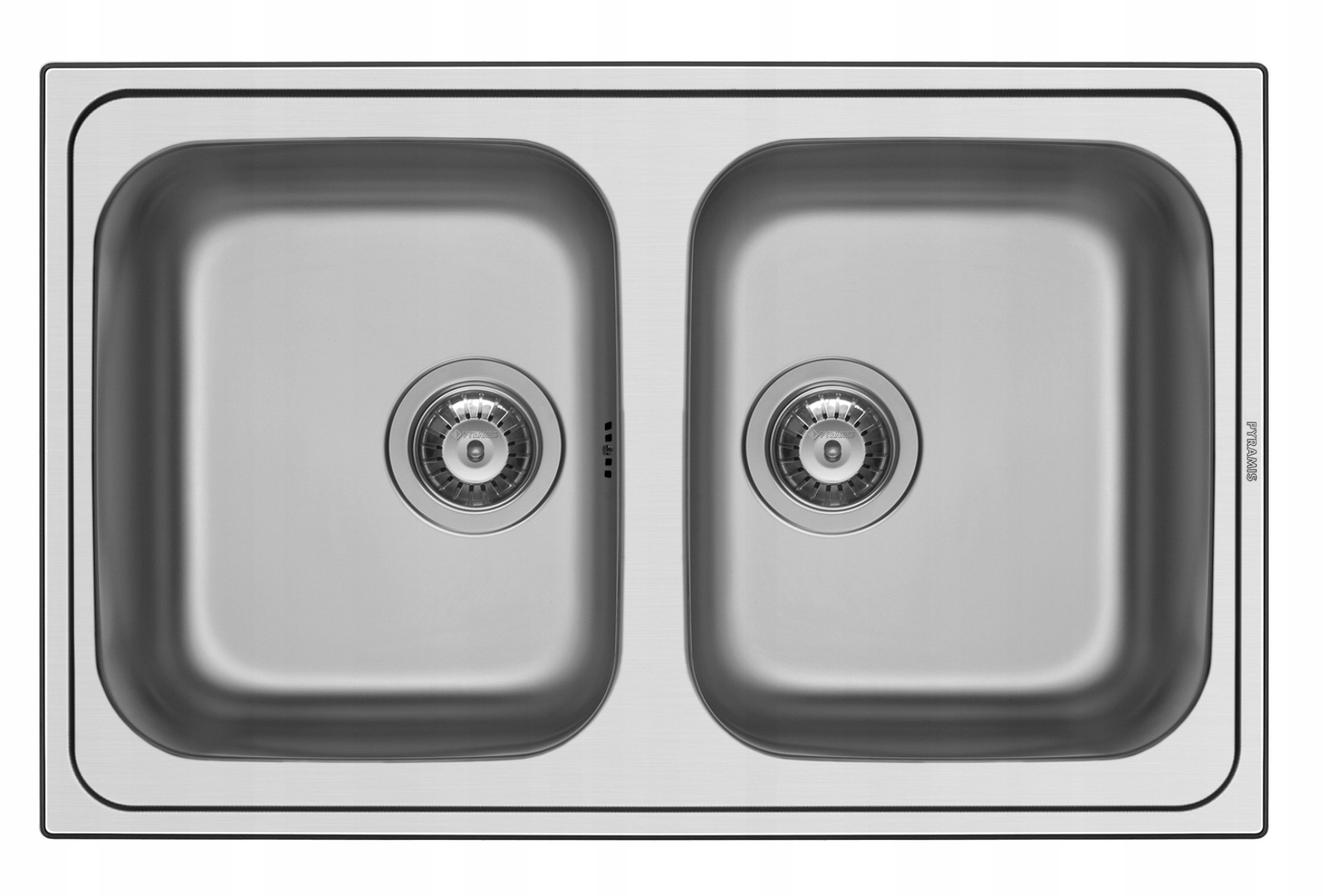 Zlewozmywak stalowy dwukomorowy Pyramis Athena Extra (79x50) 2B stal inox