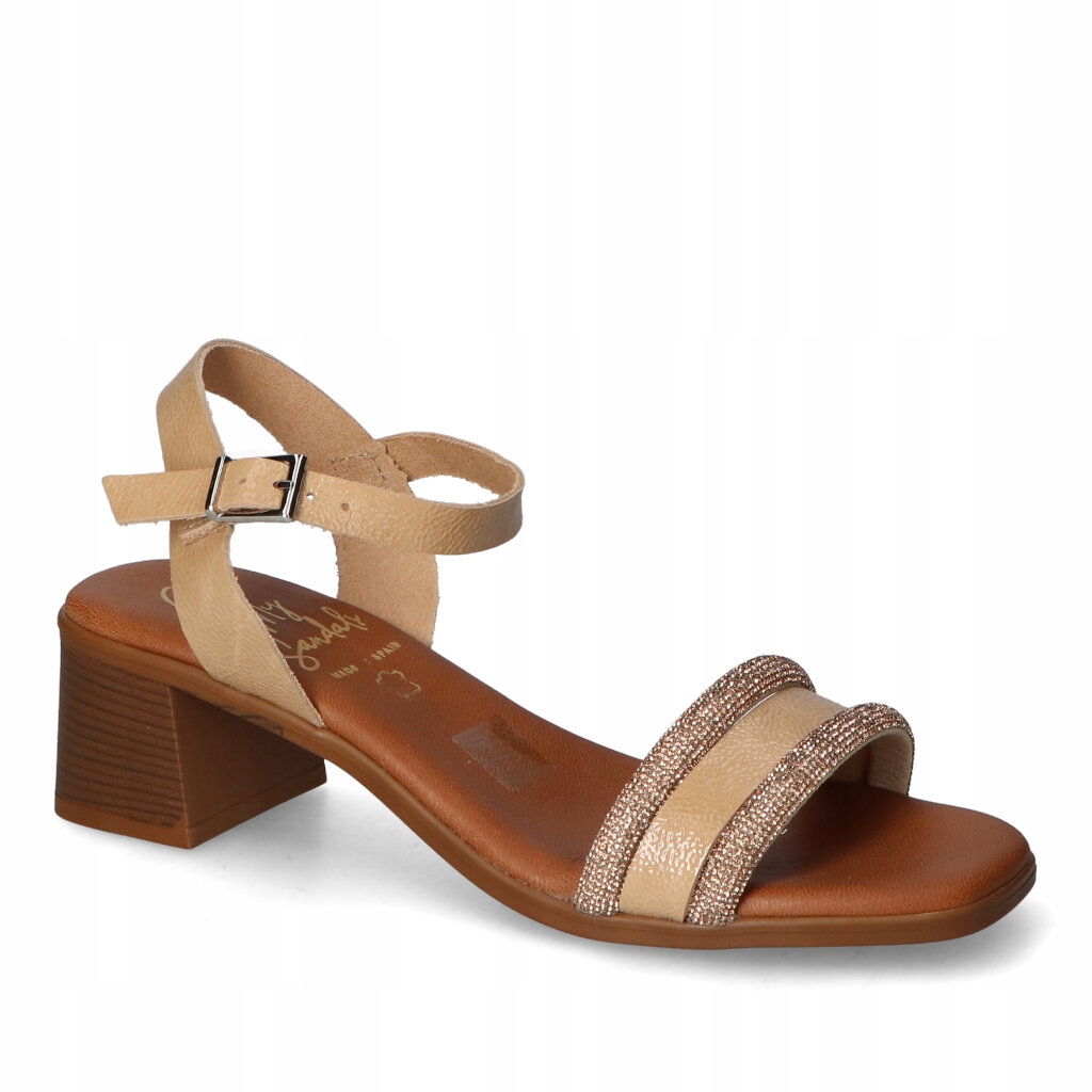 Dámské sandály na podpatku Oh my Sandals Camel Přírodní kůže 39