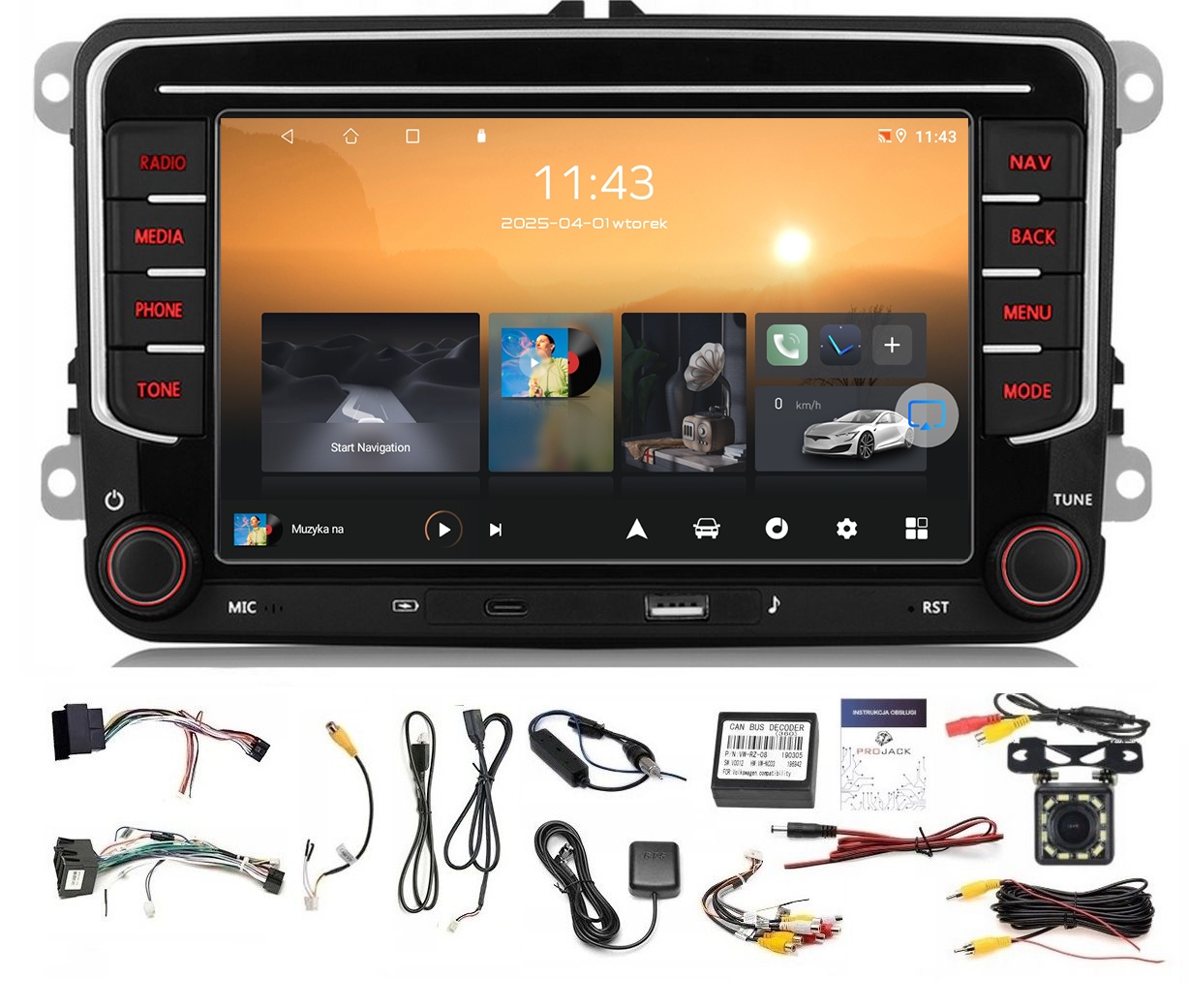 Rádio Navigácia Gps Android Vw Golf Plus 2003-2014 Wifi Carplay 6GB 128GB