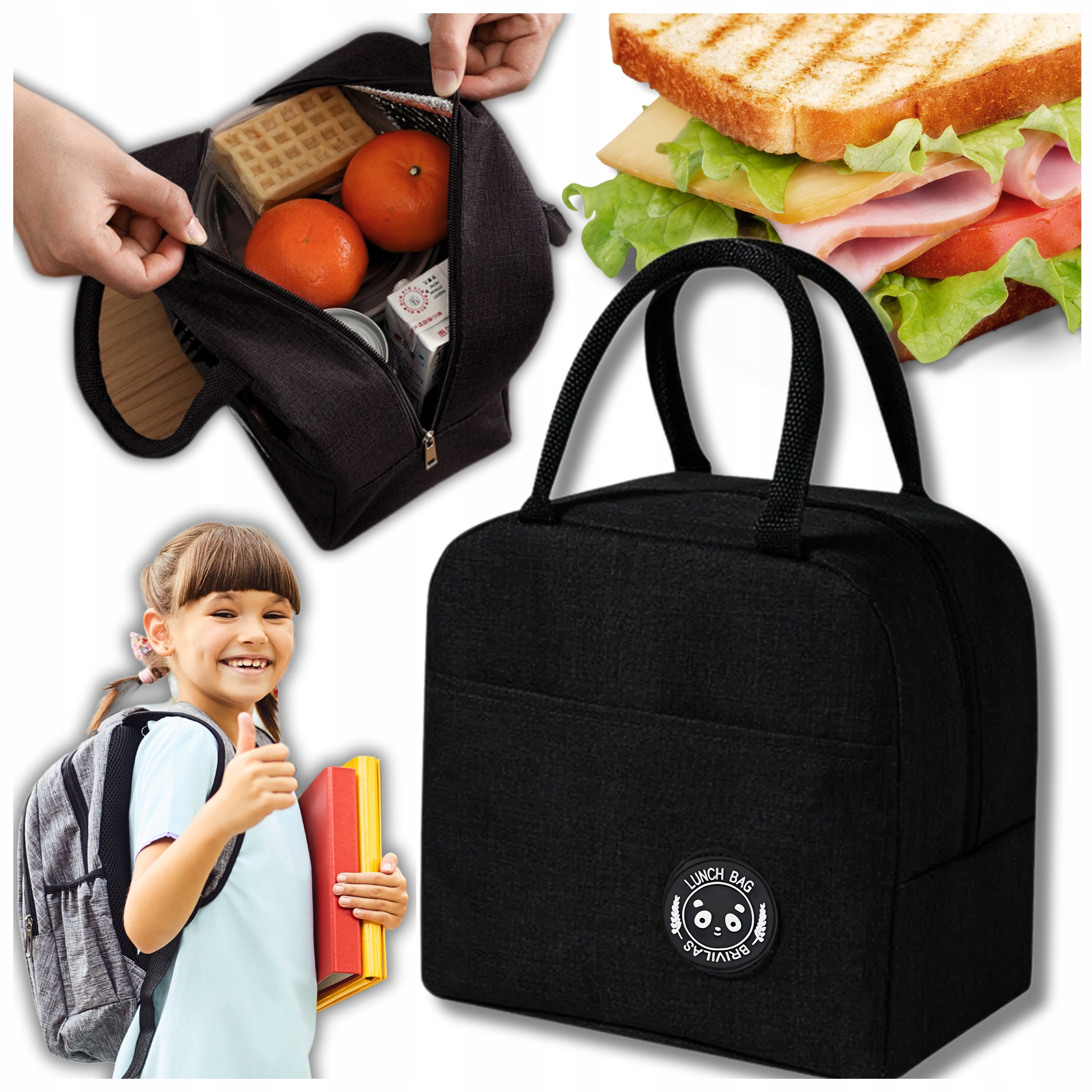 TORBA TERMICZNA LUNCH DO SZKOŁY DLA DZIECI TERMOIZOLACYJNA PIKNIK ŚNIADANIE