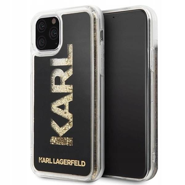 Etui Karl Lagerfeld Karl logo Glitter na iPhone 11 Pro czarne