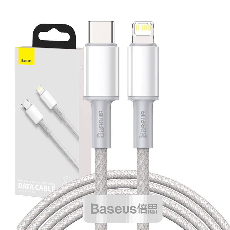 Baseus USB-C do Lightning High Density Braided 20W 5A PD 2m Biały