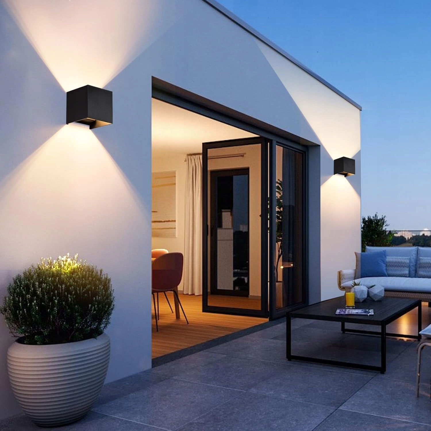 PHILIPS 4x Czarnych LED Lamp Ściennych IP65 9W 3000K Wnętrz/Zewnątrz — miniatura 2