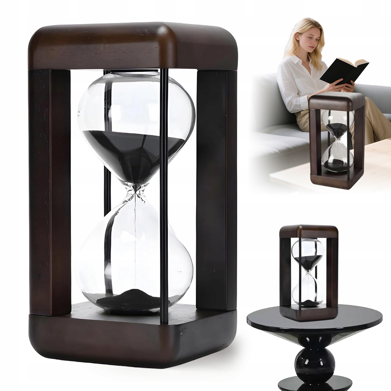 Dekorativní Přesýpací Hodiny Z Ořechového Dřeva 60 Minut Na Stůl Dárek