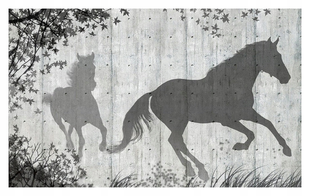 Fototapeta Koně šedá příroda minimalismus na zeď 312x219 lepidlo