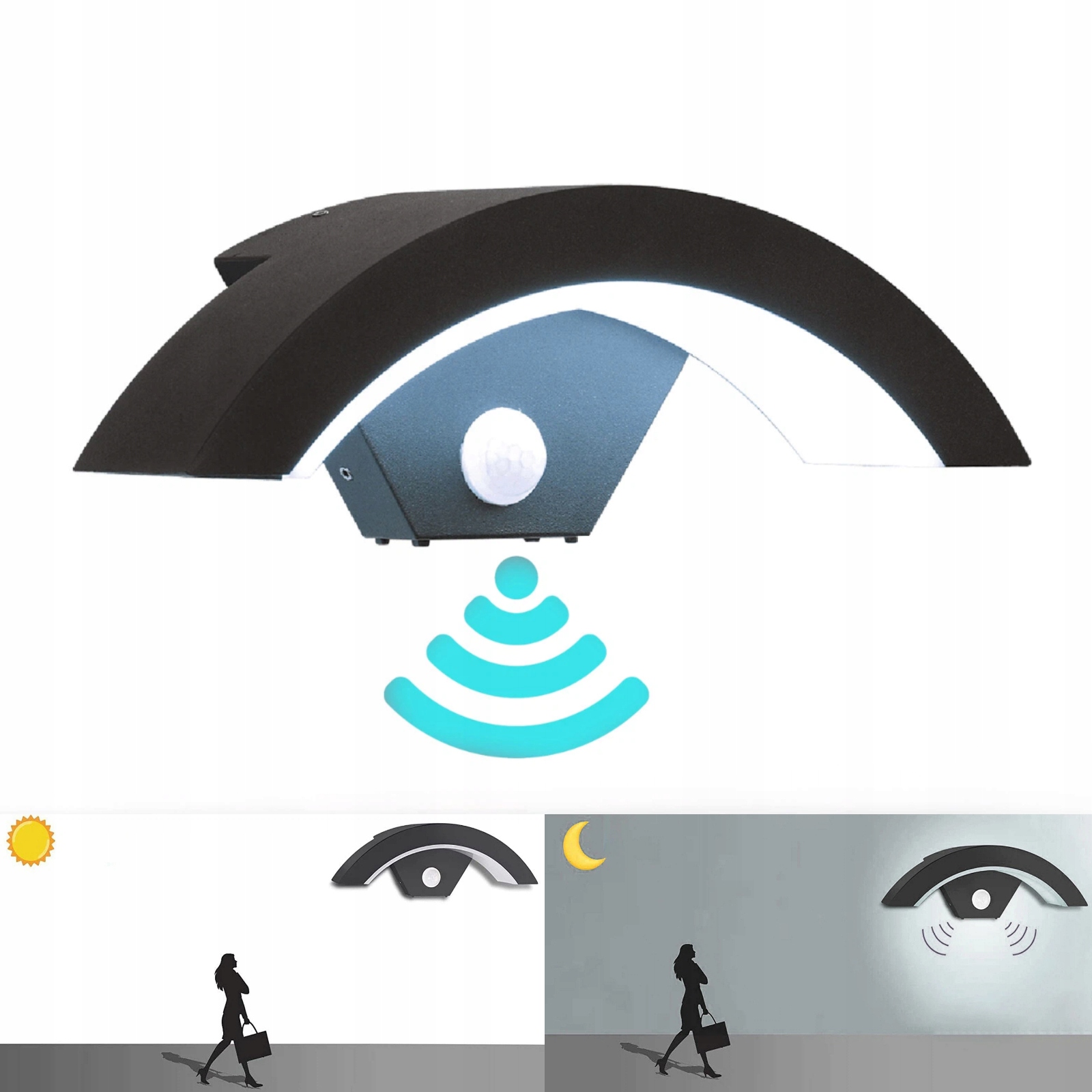 18W Led venkovní nástěnné svítidlo, fasádní lampa, senzor pohybu