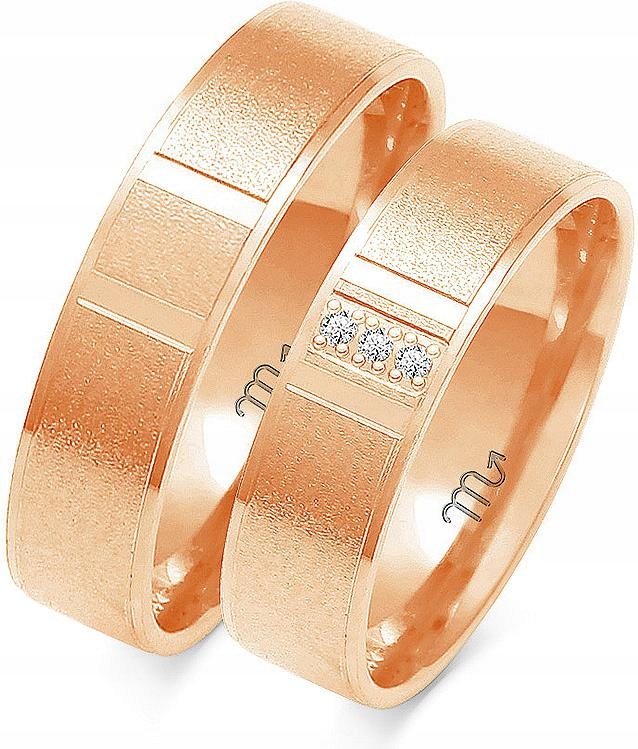 Zlaté snubní prsteny se zirkonem pro pár z roku 585, 17 18 19, dámská kolekce