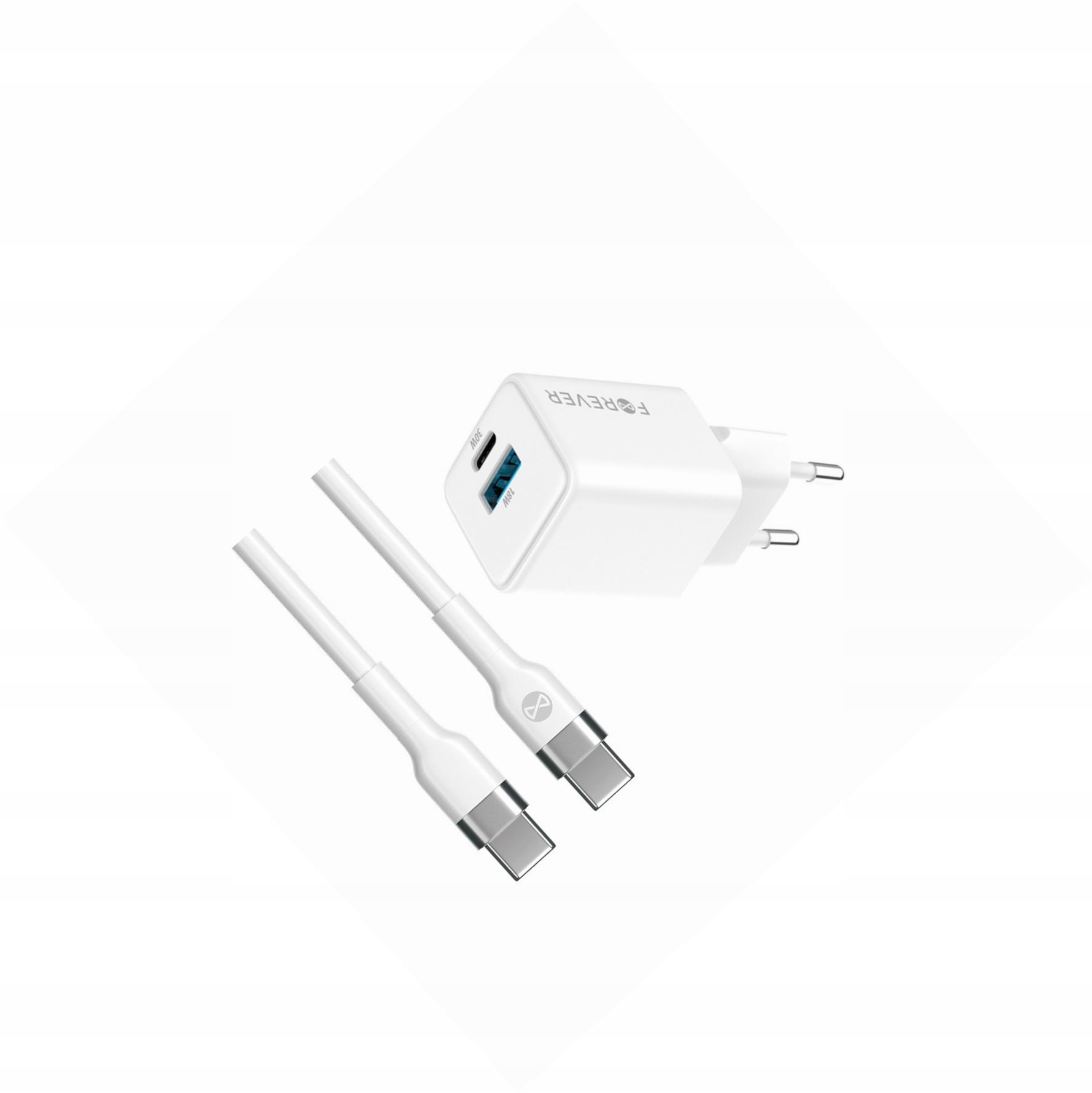 Szybka ładowarka GaN 30W Usb i Usb-c z kablem do Samsung Galaxy S24