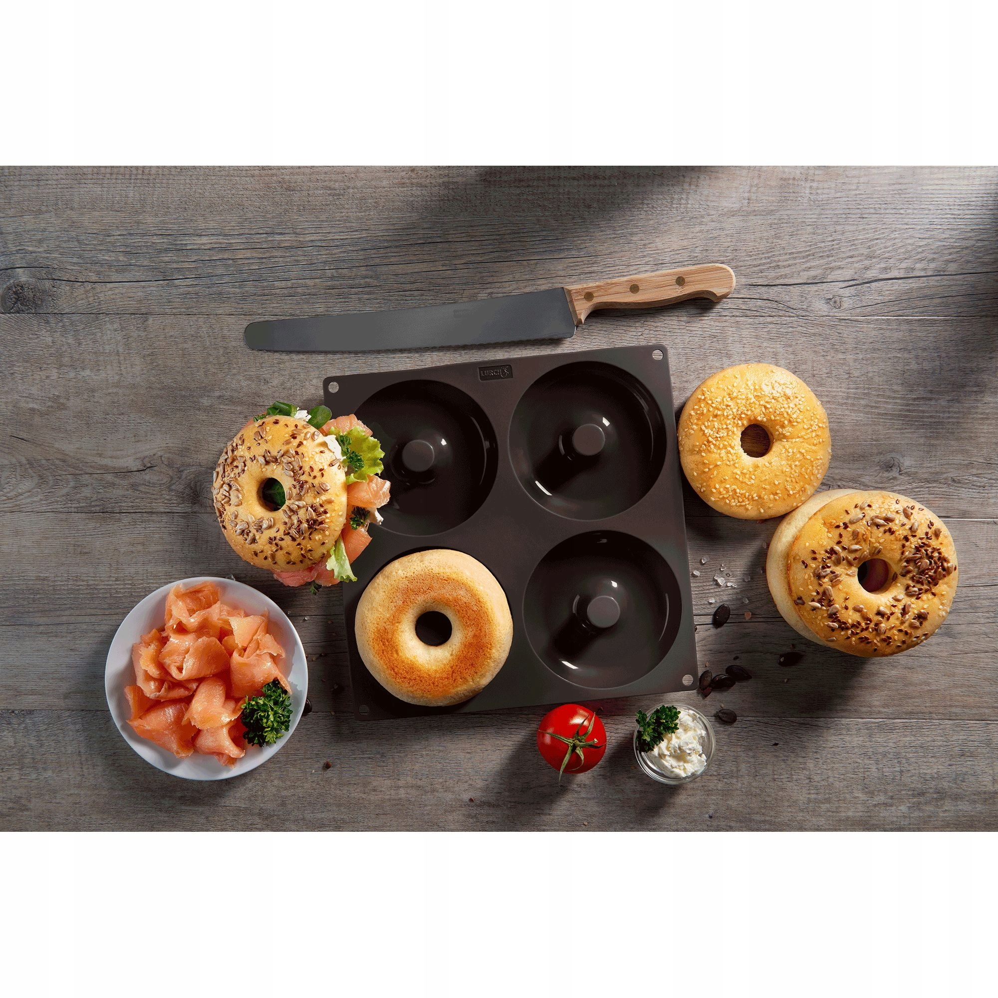 FORMA do BAJGLI silikonowa LURCH 4 bułki Marka Lurch