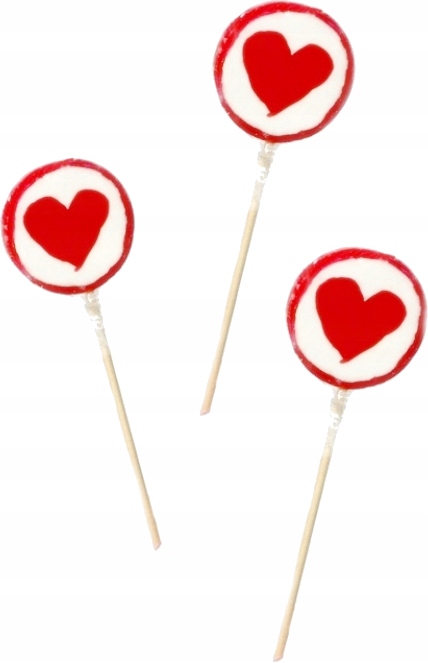 Levně Gran Pik Liwocz Lízátka Desénové s ovocnou příchutí Srdce XL 26g 15ks