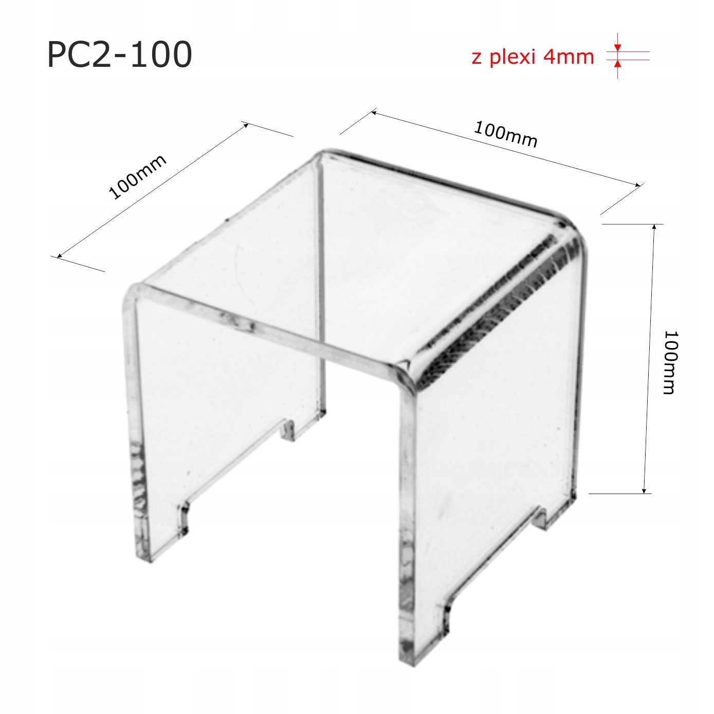 Podstawka, Stojak, Ekspozytor z plexi 10x10x10cm schodek Kod producenta PC2-100