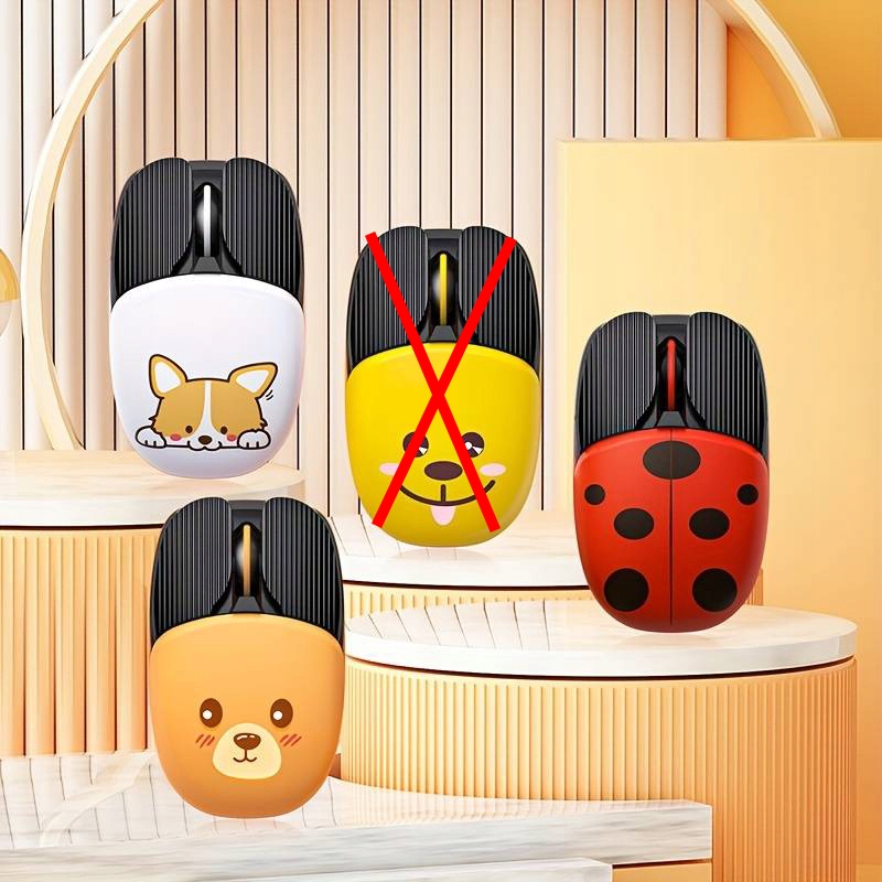 CICHA MYSZ BEZPRZEWODOWA BRĄZOWY MIŚ 3 WZORY Profil myszy uniwersalna