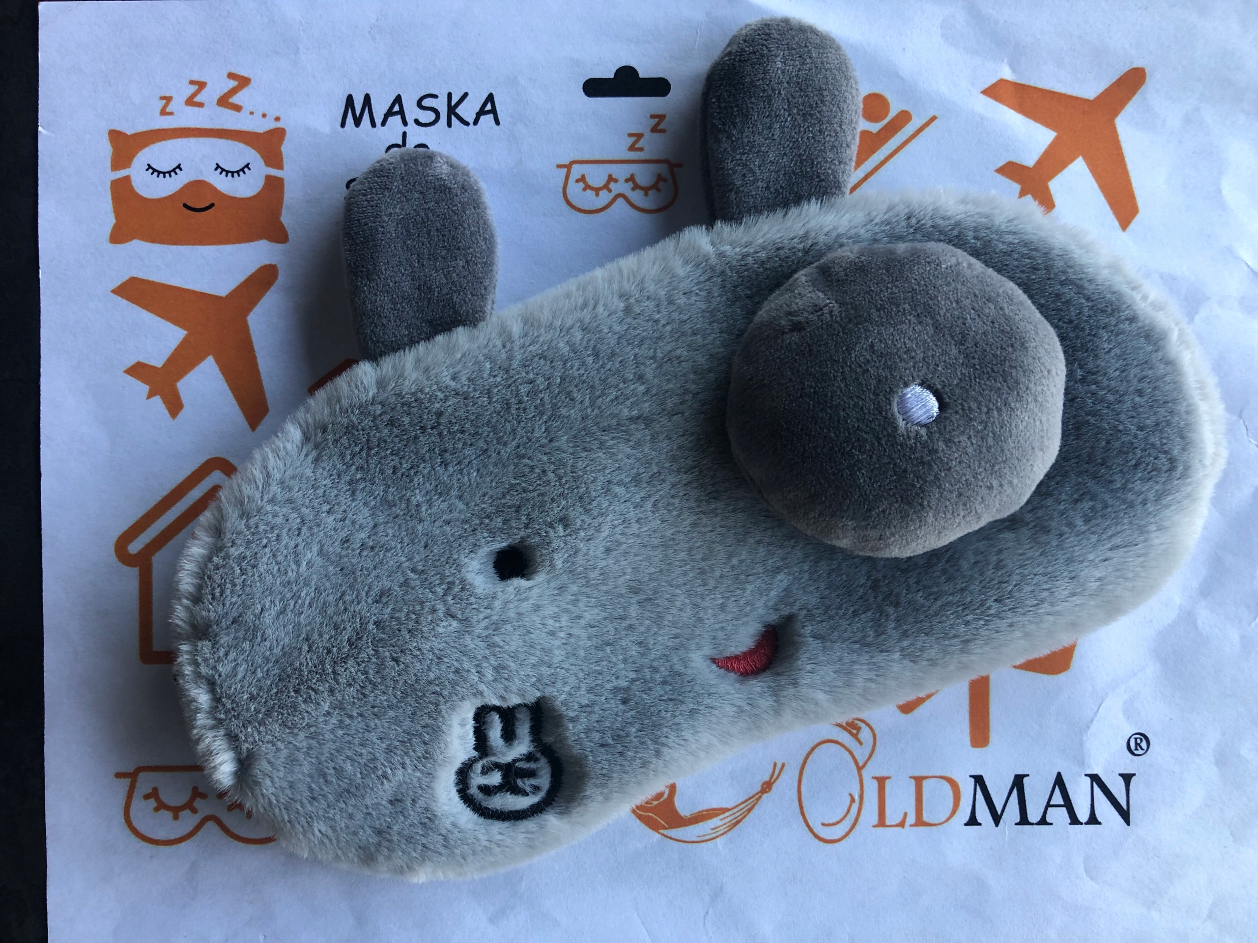 OPASKA NA OCZY MASKA DO SPANIA SNU RELAKSU królik Materiał dominujący poliester