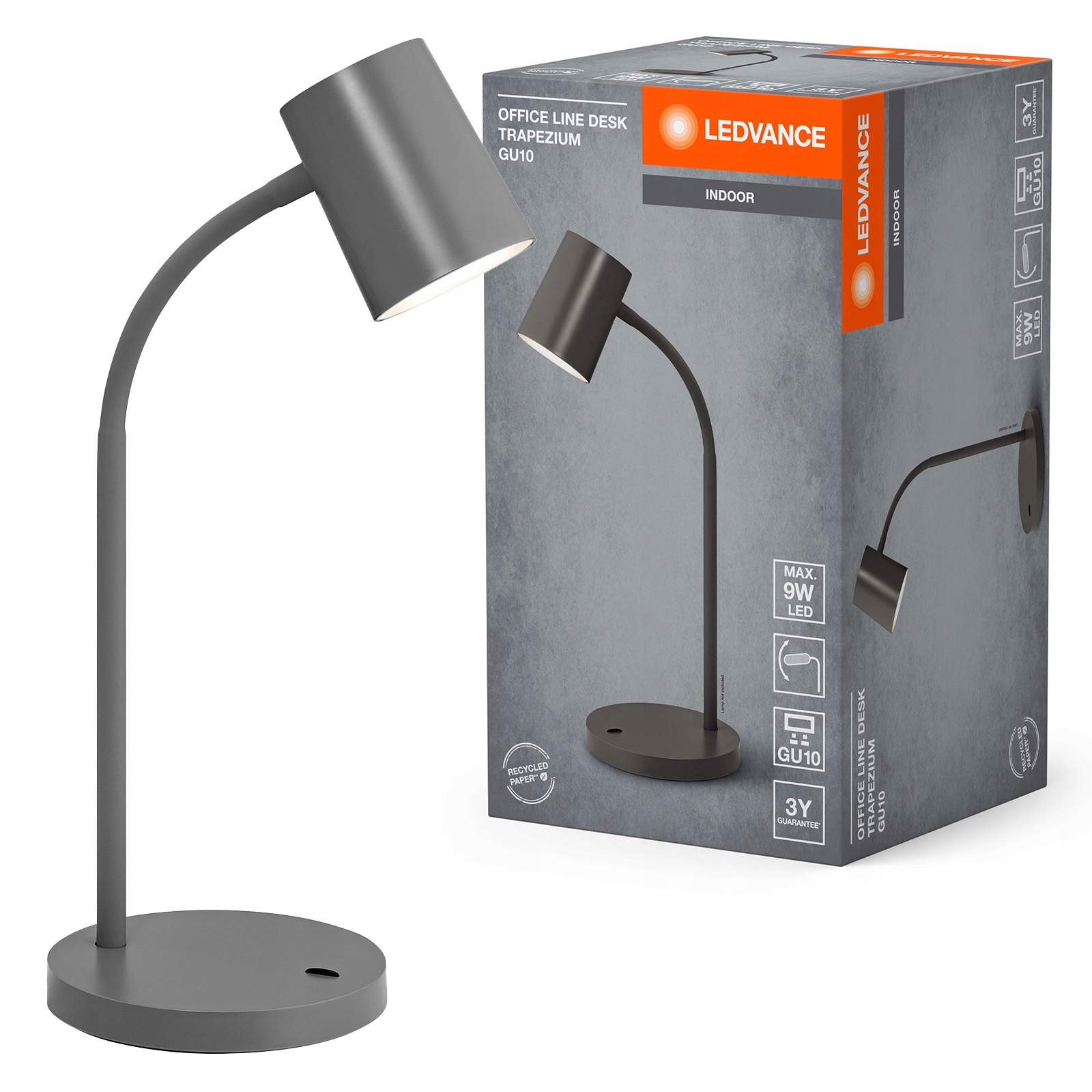 Stolní lampa Stojící stolní lampa GU10 Šedá Usb-c Office Line Ledvance