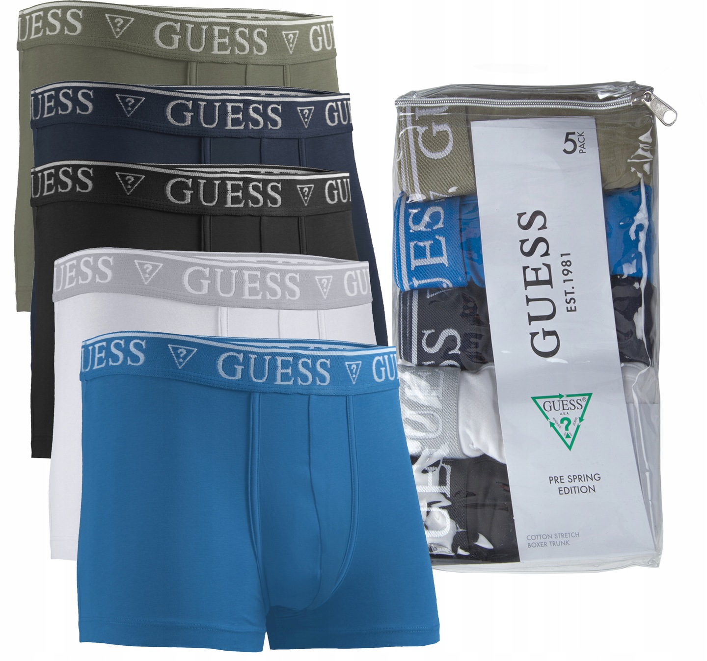 Guess Pánské Boxerky U94G16 5-PACK Dárek