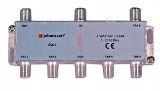Odgałęźnik 6-krotny 5-2300 MHz Johansson 4563 25dB
