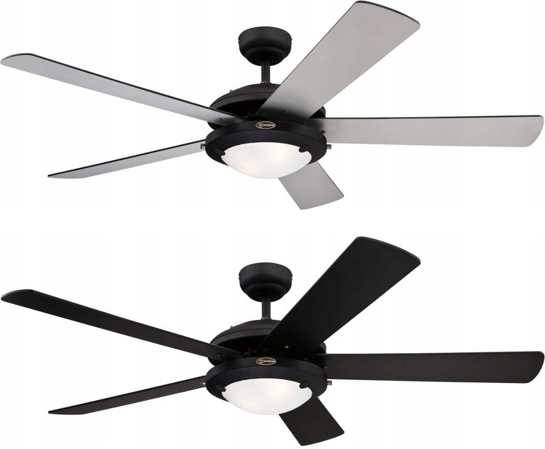 Wentylator sufitowy Comet Titanium Czarny matowy/Srebrny 132cm Żyrandol