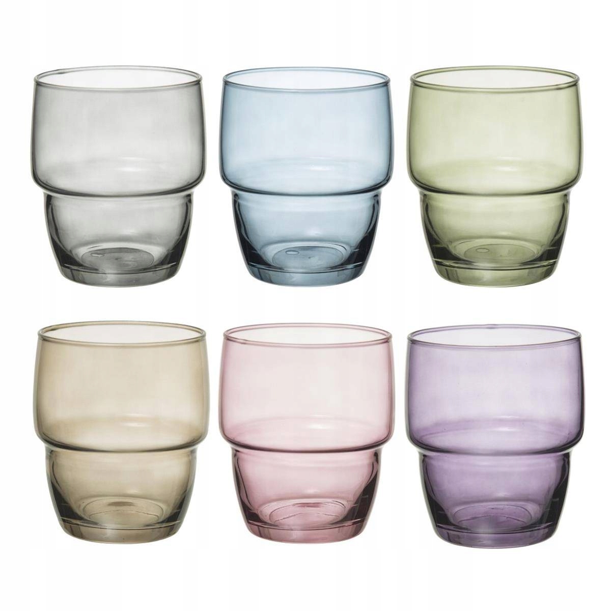 

Zestaw Kolorowych Szklanek 6 szt. x 280ml szklanki