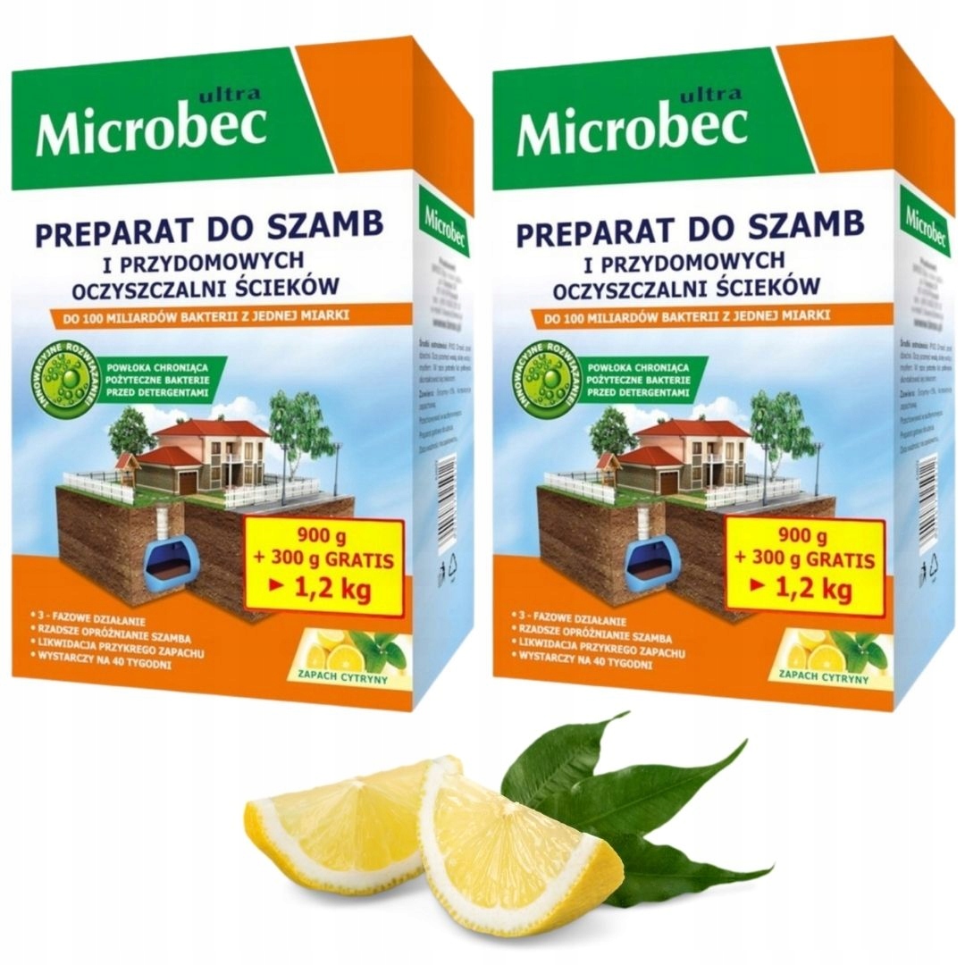 MICROBEC Ultra BAKTERIE ŚRODEK DO SZAMBA 1.2kg x 2