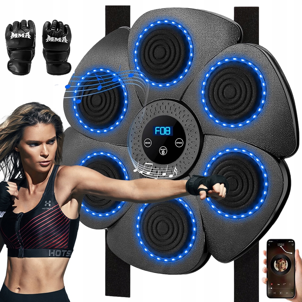 Treningowa Bokserska Tarcza Music Bluetooth Boxing Machine Na Ściana Zestaw