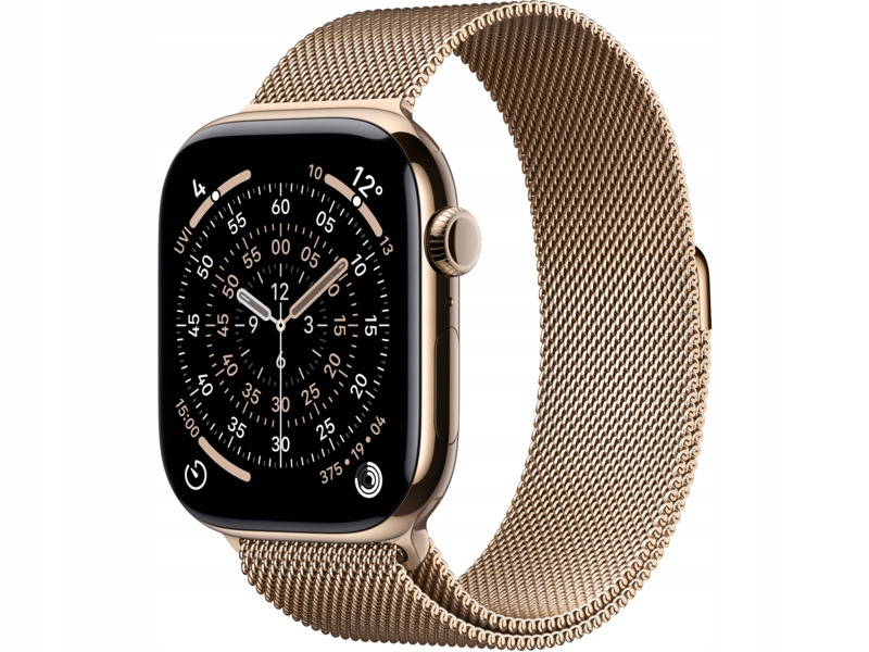 Apple Watch Series 11 GPS + Cellular 46mm Gold Titanium Case with Gold Milanese Loop - M/L