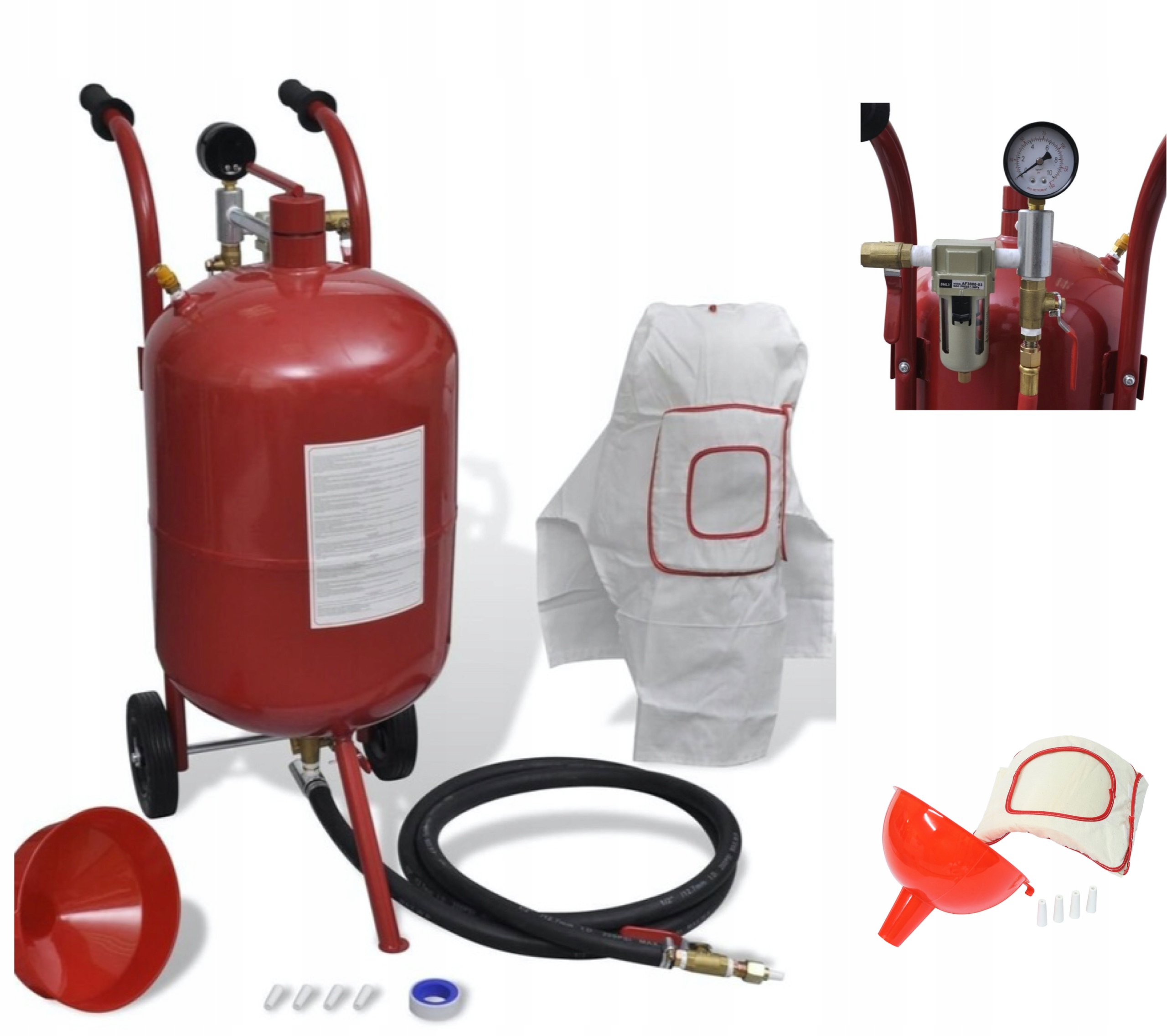 PIASKARKA SYFONOWA 38L MOBILNA+58DYSZ+MASKA+LEJEK