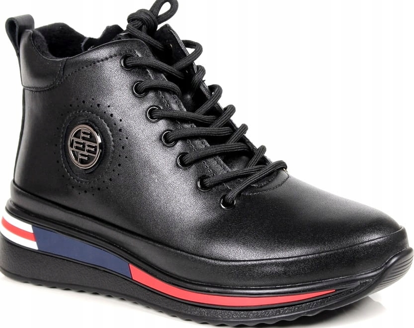 Černé Kotníkové Boty Na Klínku S Platformou A Silnou Podrážkou, Kůže, Módní, Pohodlné 8