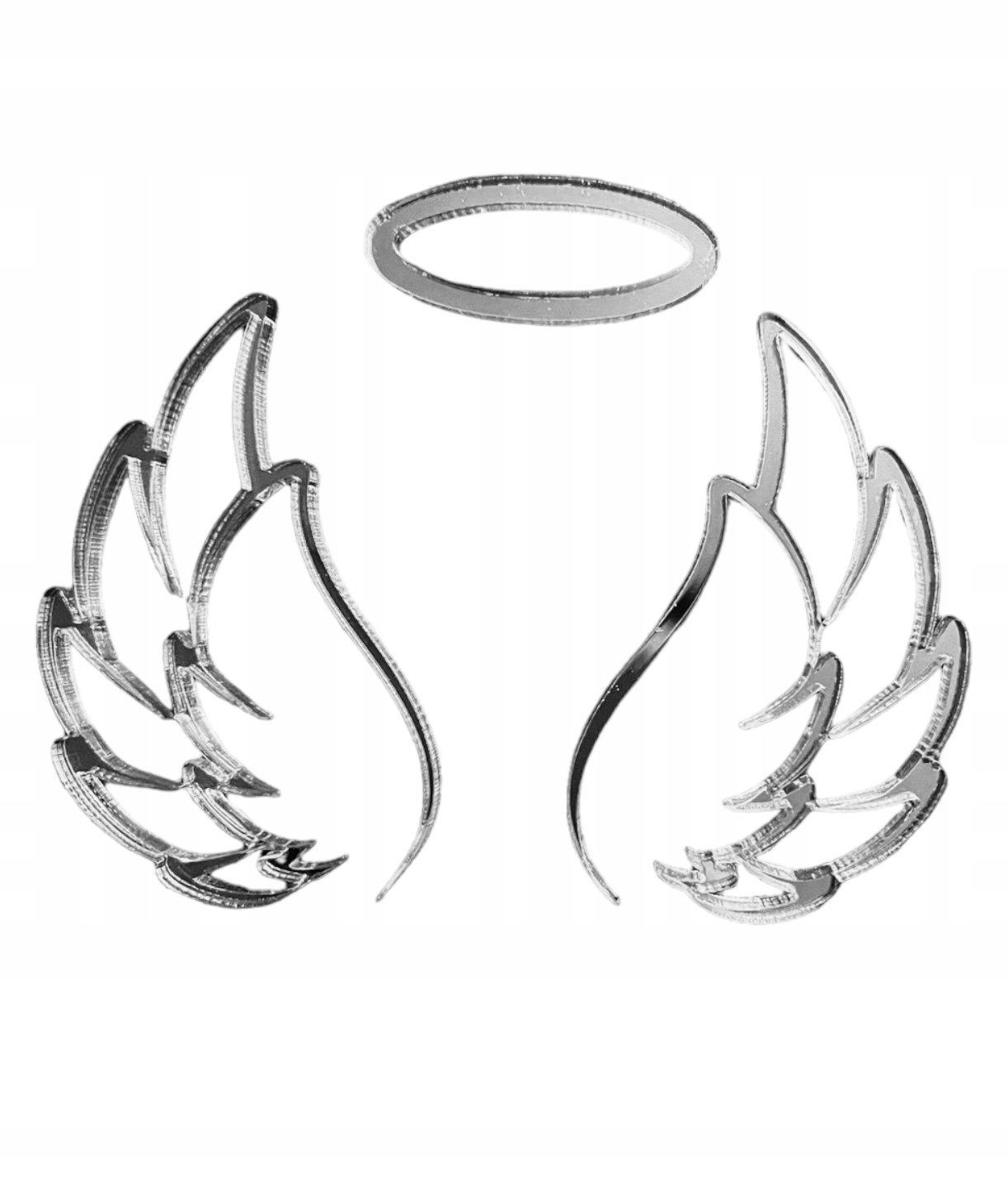 TOPPER NA Bok tortu CHRZEST SWIETY SKRZYDELKA AUREOLA srebrne lustrzane